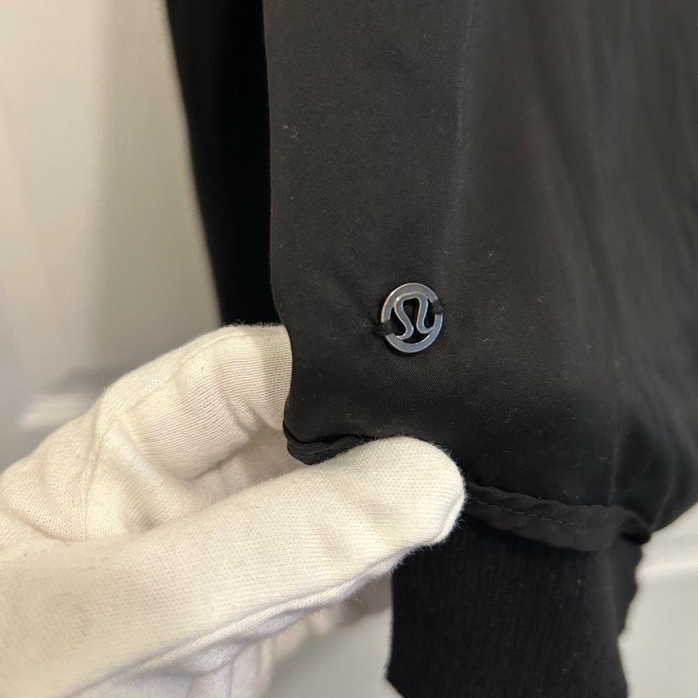 Lululemon black athletica sweater with satin back panel size (small) Women. - Picture 4 of 8